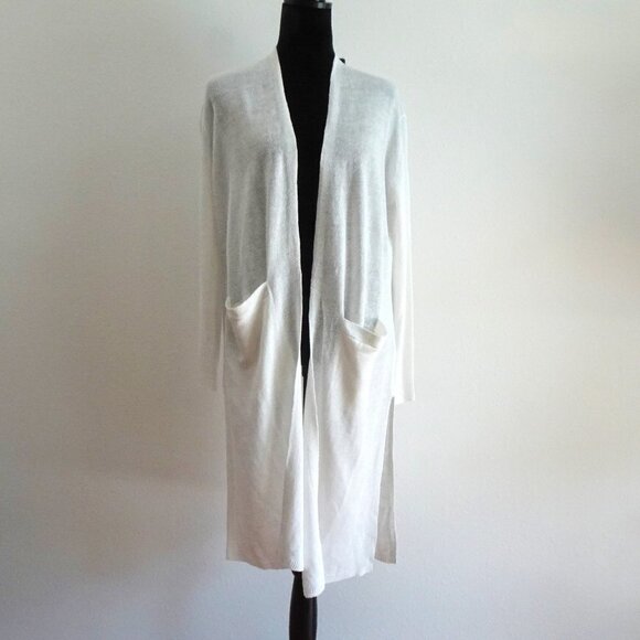 Polo Ralph Lauren Duster Sweater Cardigan Women's Size S White Linen Luxury - Picture 1 of 12